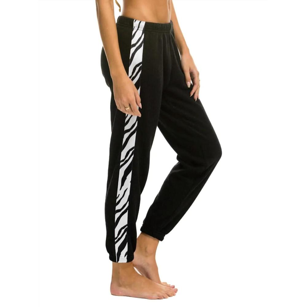 NEW AVIATOR NATION stripe sweatpant in zebra/black - Picture 4 of 4